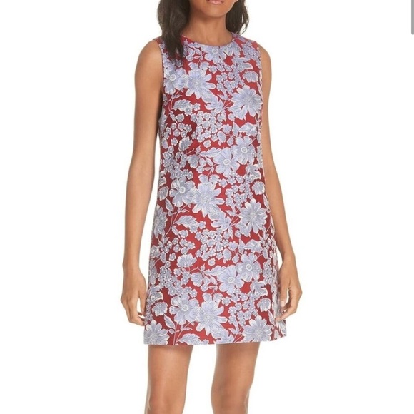 Alice + Olivia Coley Floral Mini Dress Ruby Multi size 2 - Picture 1 of 11